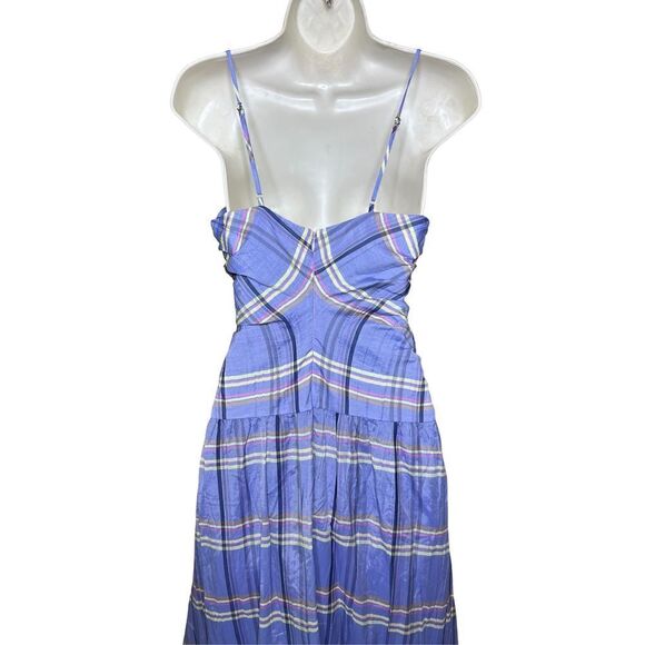 Cinq a Sept 5a7 Loise Purple Plaid MIDI Dress NWT Size 0 - Picture 7 of 10